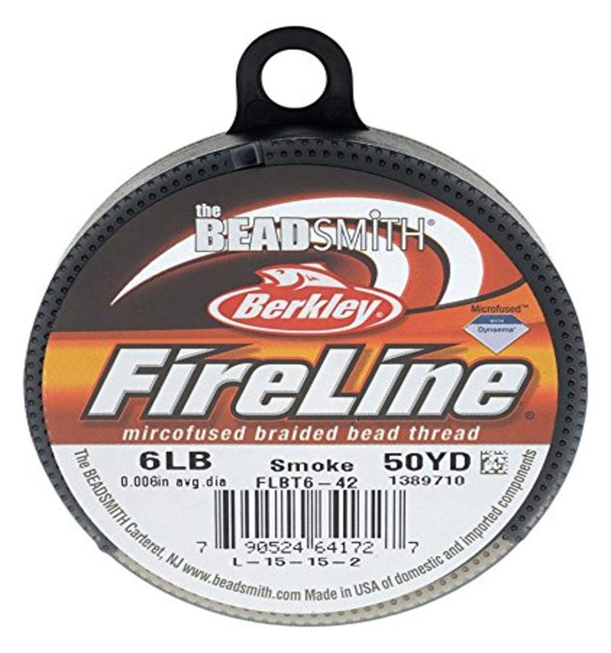 FireLine Braided Beading Thread, 6lb Test and 0.006 Thick, 50 Yards, Smoke Gray